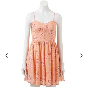 NWOT Floral Peachy Pink Dress